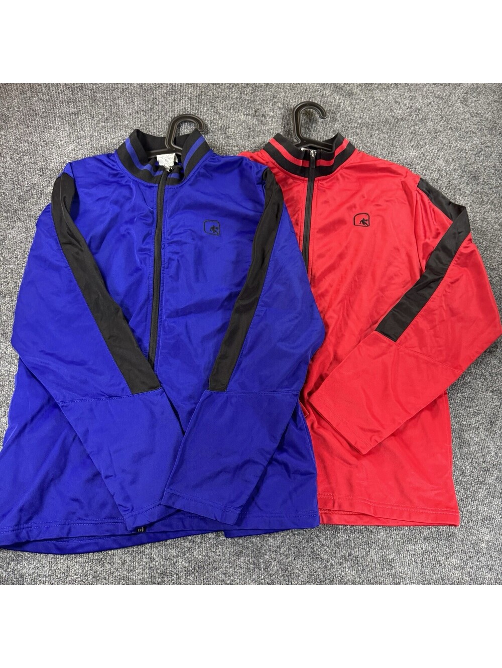 AND1 Mens Athletic Full-Zip Track Jacket Colorblock Bundle (Blue and Red)